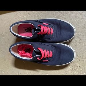 Pink and Navy Vans. Women’s 9.5/ Men’s 7.5.